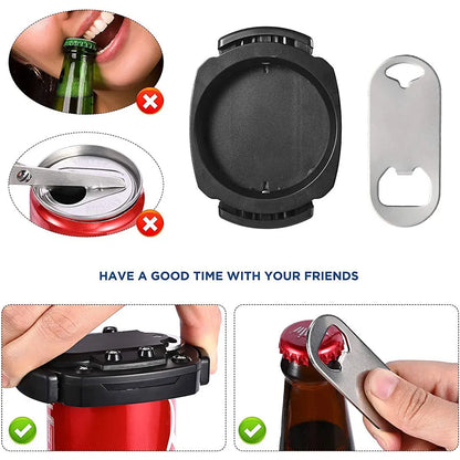 2-in-1 Stainless Steel Can Opener & Corkscrew – Portable Multifunction Bottle Opener for Beer & Drinks, 1/2 PCS