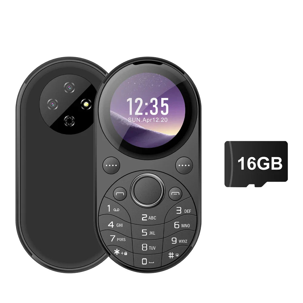 SERVO i15 Mini Oval Phone — Dual SIM GSM Mobile with 1.39" Screen, Speed Dial, Magic Voice, Blacklist, Vibration, FM Radio & Type-C