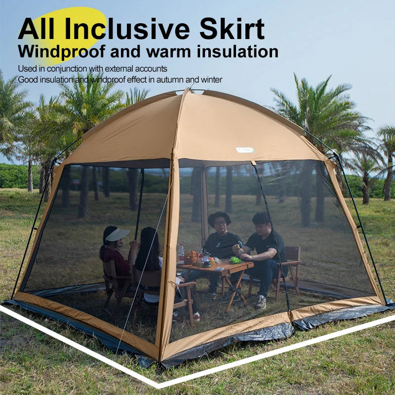 Outdoor Camping Mesh Tent – Rainproof, Sunscreen, Mosquito-Proof, Picnic & Beach Sunshade for 10 People