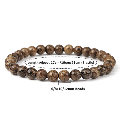 Natural Wooden Beads Bracelet – Tibetan Buddha Rosary Handmade – Yoga, Meditation, Prayer Beaded Jewelry for Men and Women – Perfect Gifts