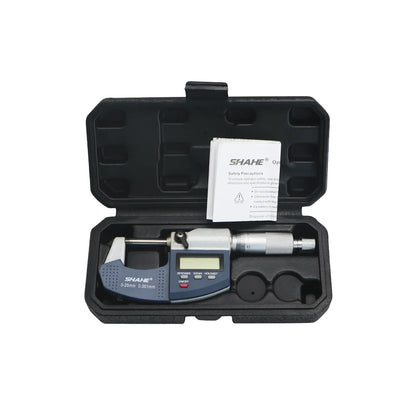 SHAHE 0.001mm Electronic Outside Micrometer — 0-25mm Digital Caliper Gauge for Precision Measurement