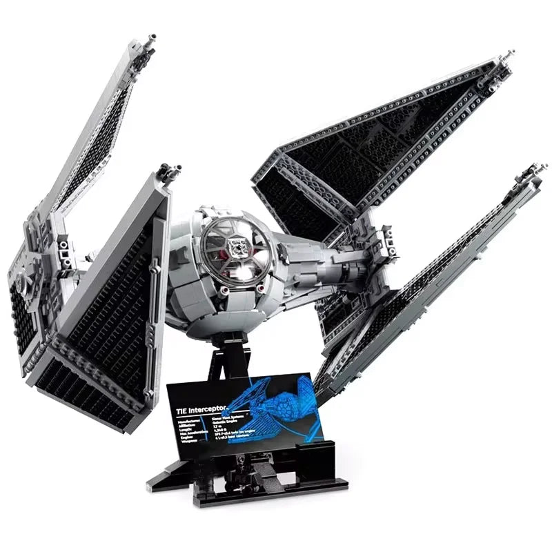 TIE Interceptor Starfighter Model Kit – 1931PCS Building Set with TIE Pilot Minifigure, Collectible Display Set for Creative Gifts and Decor