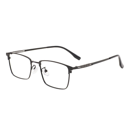 Comfortable Rectangular Men’s Business Glasses – Full Rim Browline Metal Frame for Optical Prescription Lenses