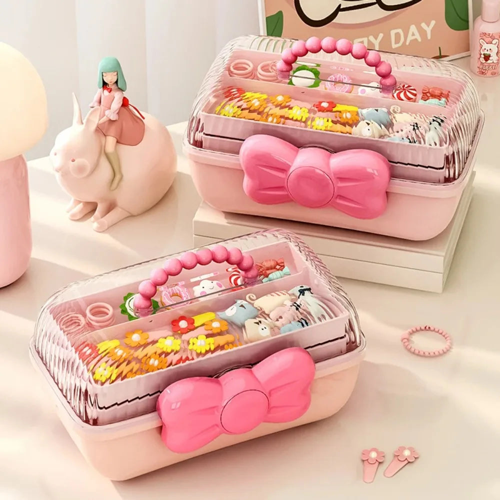 Multi-Layer Hairpin & Jewelry Storage Box — Cute Organizer for Girls’ Hair Accessories and Toys