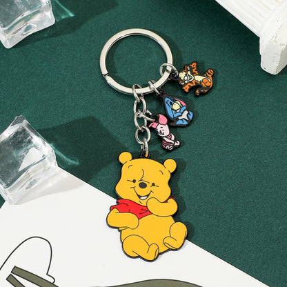 Winnie The Pooh Cartoon Keychain - Cute Anime Bear Key Ring, Birthday Gift Accessory for Friends