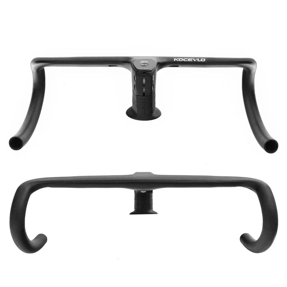 KOCEVLO Full Carbon Fiber Road Bike Stem & Integrated Handlebar — 28.6mm with Spacers
