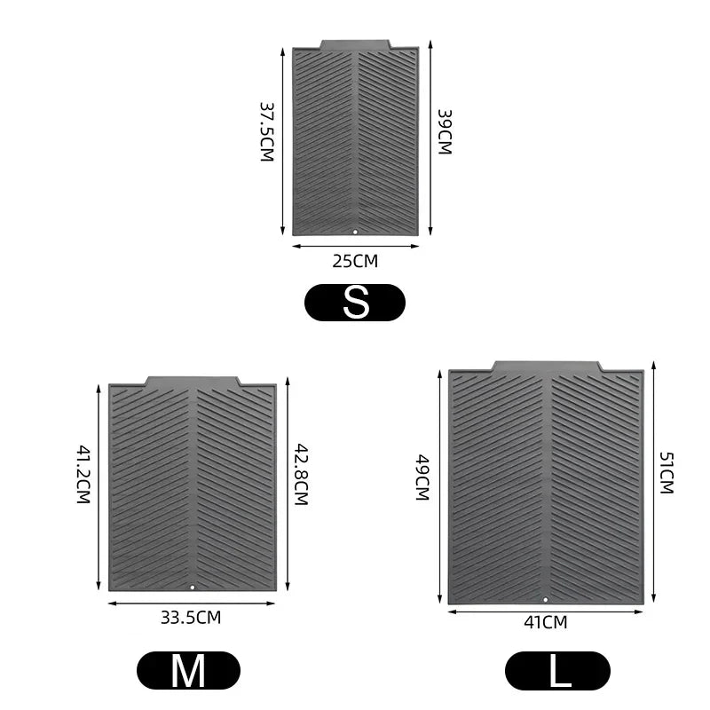 WCIC Silicone Draining Board Mat | S/M/L Folding Dish Drying Pad, Heat Resistant, Eco-Friendly for Pots & Cups