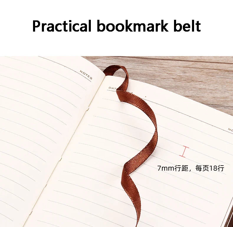 A6 Retro Pocket Mini Notebook – PU Leather Stamped Portable Notepad for Writing, Office & Bookkeeping