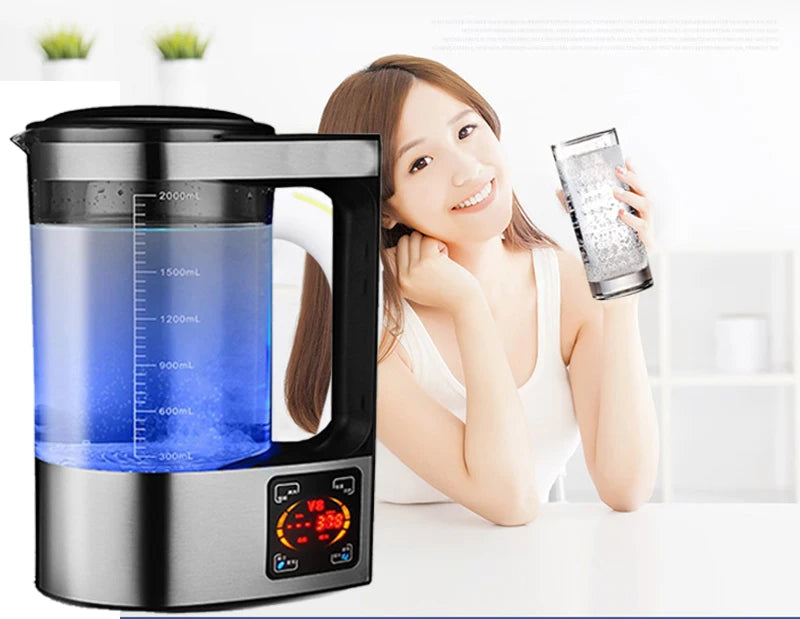 2L Hydrogen-Rich Electric Kettle – Electrolysis Water Heater & Generator with English Manual