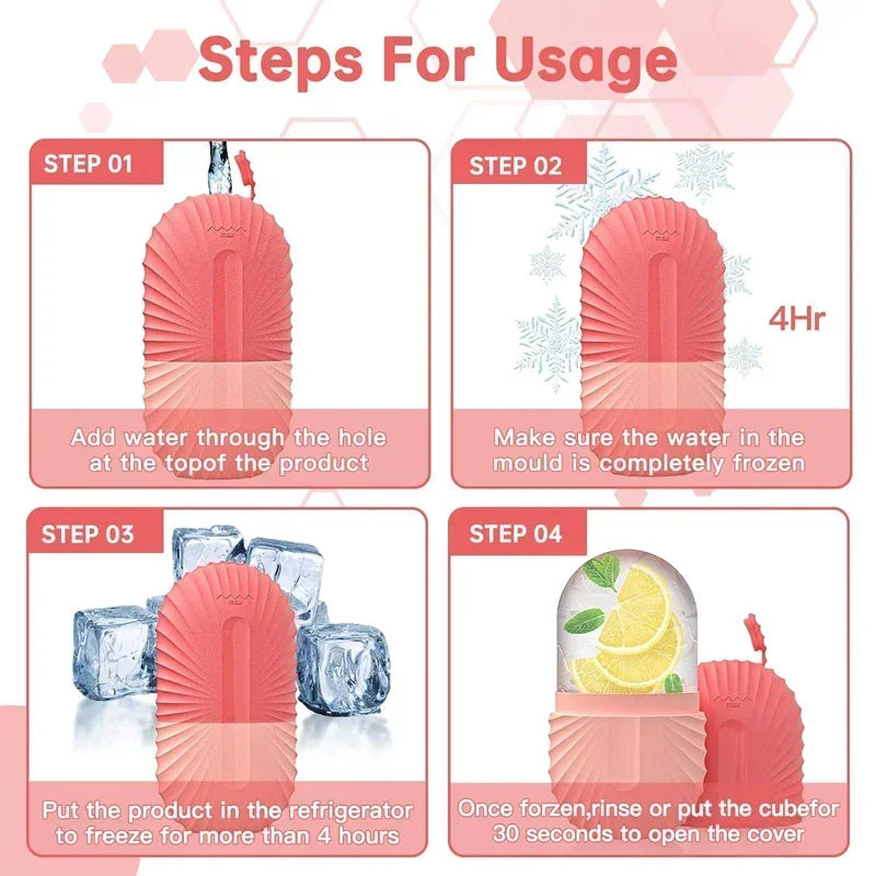 Ice Facial Roller Silicone Mold – Beauty Tool for Eye Puffiness, Pore Minimizing & Skin Massage