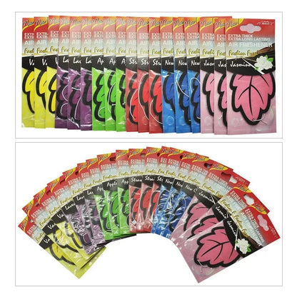 3-60PCS Car Air Fresheners — Natural Scented Tea Paper, Vanilla Fragrance, Leaf-Shaped Auto Interior Accessories