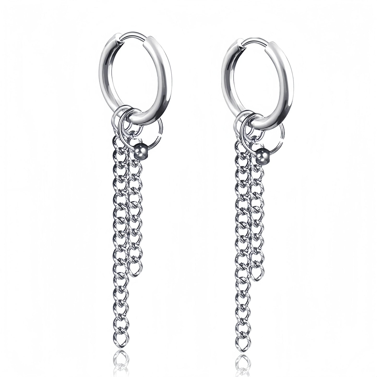 Long Hanging Cross & Leaf Hoop Earrings – Vintage Stainless Steel Hip Hop Unisex Jewelry Accessories