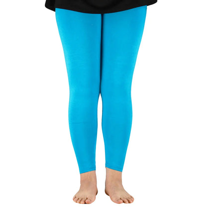 Women Bamboo Fiber Elastic Waist Leggings – Plus Size High Stretch Casual Workout Basic Pants Soft Comfortable Fitness Leggings