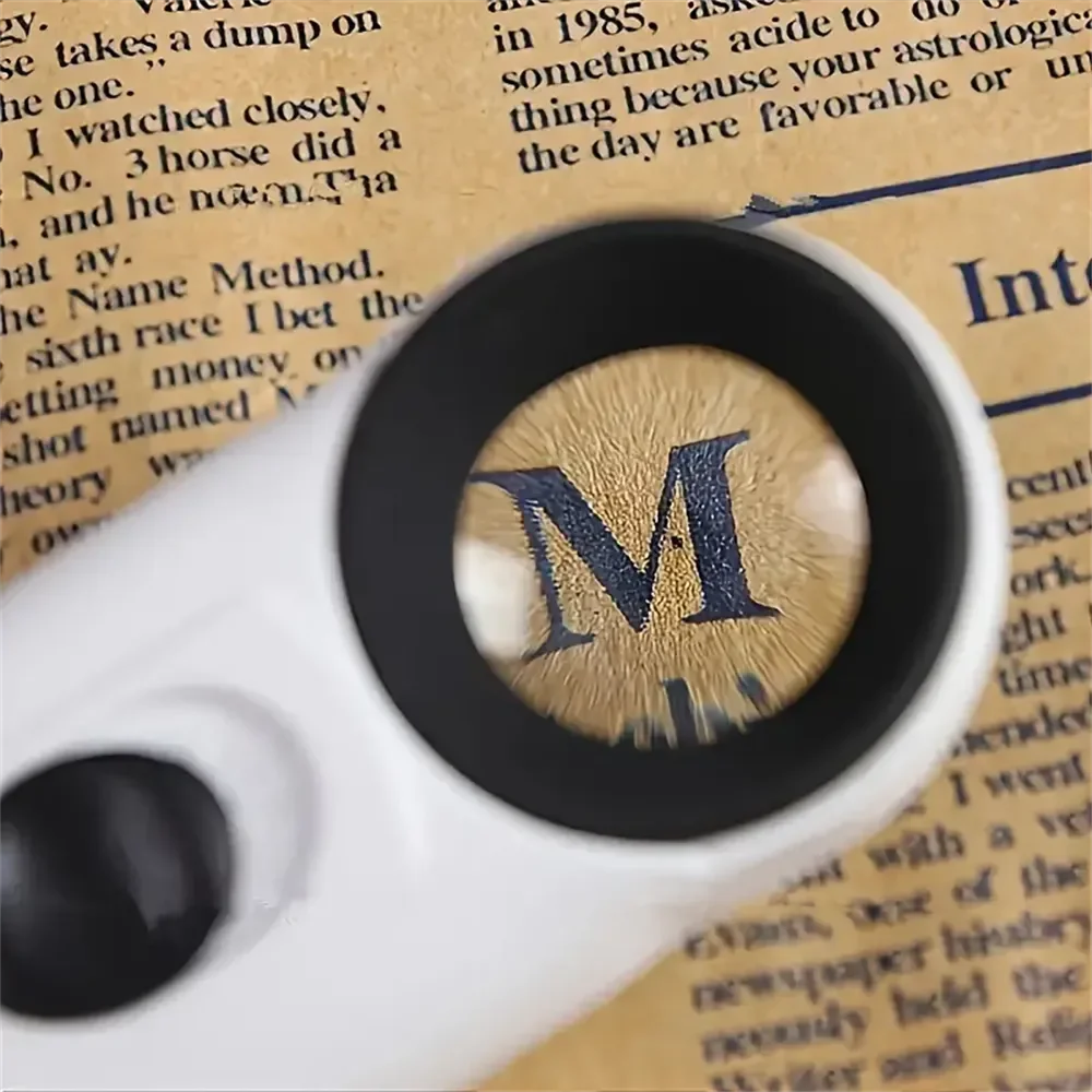 40X Handheld Magnifier with LED Lights: HD Magnifying Glass for Jewelry Identification, Diamond, and Jade Mirror
