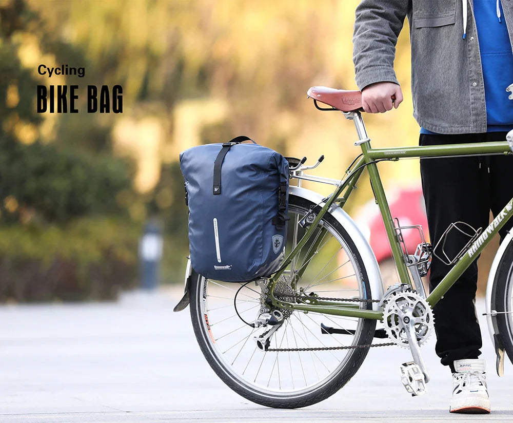 Rhinowalk 20L Bike Pannier Bag — Waterproof Rear Rack Bicycle Shoulder Backpack, Travel & Cycling Accessories