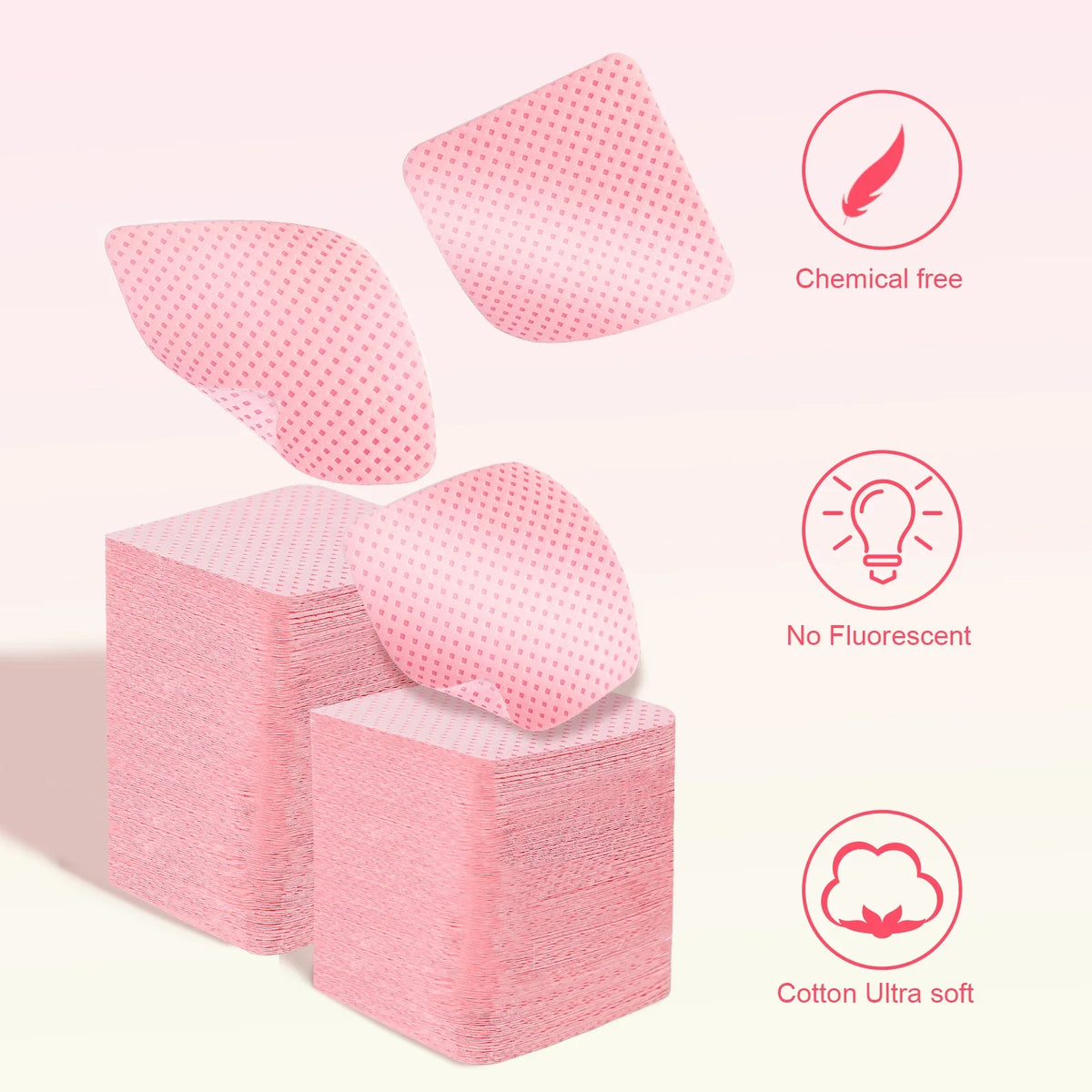 1080-Piece Nail Art Wipes - Lint-Free Cotton Pads for Gel Polish, Eyelash Glue & Beauty Cleaning