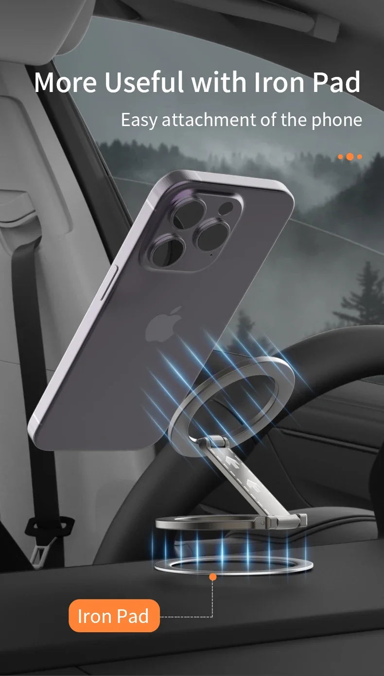 Double-Sided Magnetic Phone Ring Holder – MagSafe Kickstand, Magnet Grip for iPhone 16/15/14, Huawei & Xiaomi