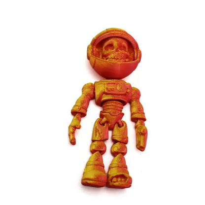 Articulated Skeleton Astronaut Figurine — 3D Printed Movable Space-Themed Collectible with Sliding Helmet for Home Display