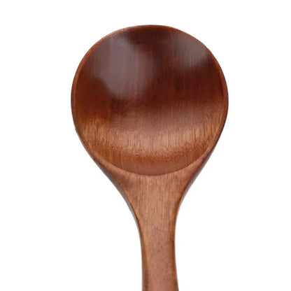 6Pcs Wooden Spoon Set – Natural Wood Kitchen Utensils for Soup, Dessert & Dinner Serving