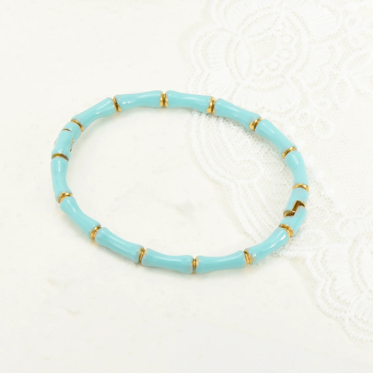 Women’s Fashion 18K Gold Plated Stainless Steel Bamboo Node Oil Drop Bracelet – Non-Fading Electroplated Jewelry Accessory