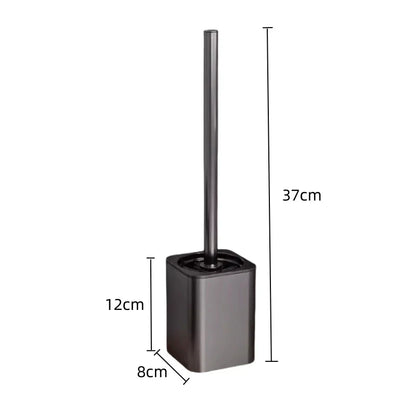 Luxury Metal Toilet Brush - Wall Mounted Holder with No Dead Angle Cleaning Tool for Modern Bathroom