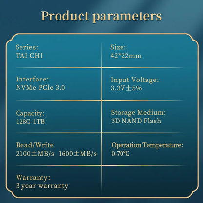 HUADISK M.2 NVMe SSD 2242 PCIe Internal Solid State Drive | 128GB 256GB 512GB 1TB for Orange Pi 5, Lenovo S540