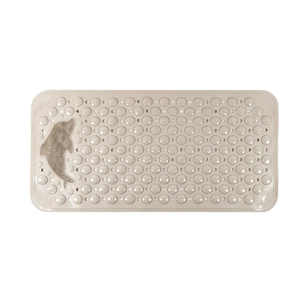 Dolphin Rectangular Non-Slip Bath Mat – 35x70cm PVC Anti-Skid Bathroom & Bathtub Foot Rug