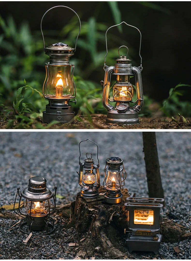 Thous Winds Memory Mini Oil Lamp – Portable Retro Camping Lantern for Hike, Picnic, and Backpacking
