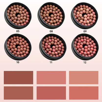 Roll-On Blush Makeup - Long Lasting Shimmer & Matte Finish with 3D Glossy Texture Brush