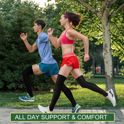 Thigh High 20-32 mmHg Toeless Compression Socks – Circulation Support for Men & Women with Silicone Dot Band