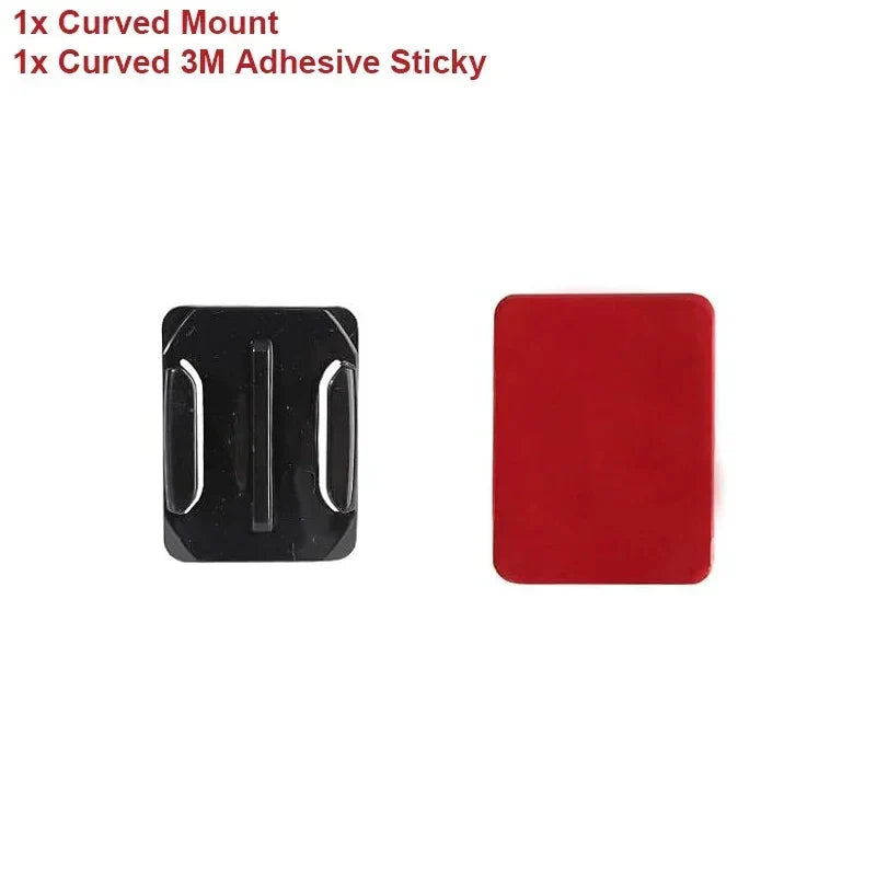 Helmet Adhesive Mount Set for GoPro Hero 8–13, Insta360, DJI & SJCAM – Flat & Curved Sticky Camera Accessories