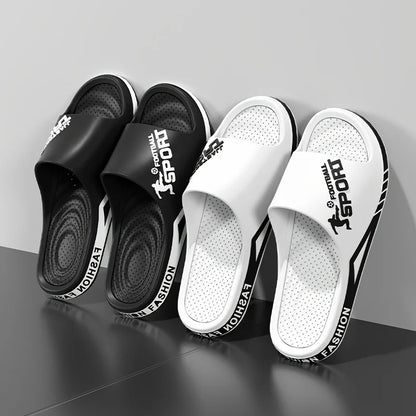 2025 Men’s Summer Slippers – Soft PVC Outdoor Sports Sandals, Thick Anti-Slip Cool Beach & Home Slides