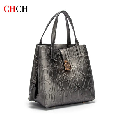 CHCH Women's Tote Bag - New Steel Embossed Handheld Bun Shopping Bag for Mothers