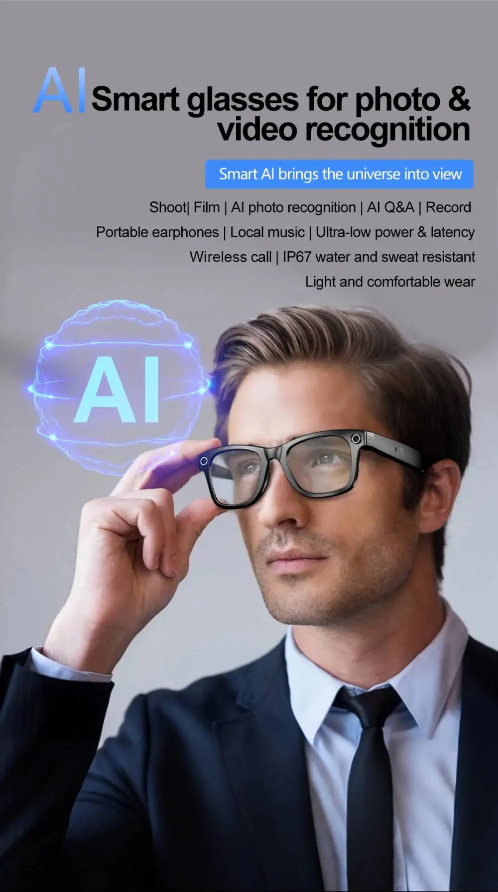 2025 Xiaomi Smart Glasses — AI Interactive Translation & Photography Video Smart Sunglasses for iOS & Android