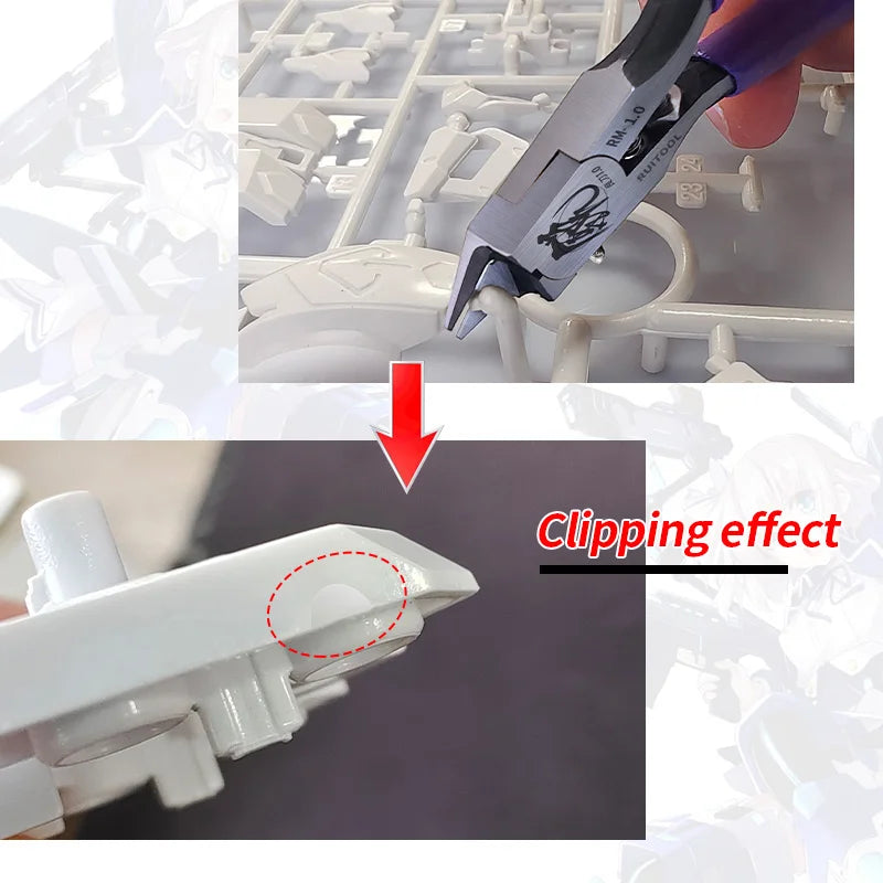 Model Pliers CR-V Ultra-Thin Single Blade Gundam Nipper – Non Slip Grip Sprue Cutter for Plastic Model Cutting & Building