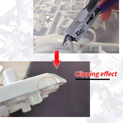Model Pliers CR-V Ultra-Thin Single Blade Gundam Nipper – Non Slip Grip Sprue Cutter for Plastic Model Cutting & Building