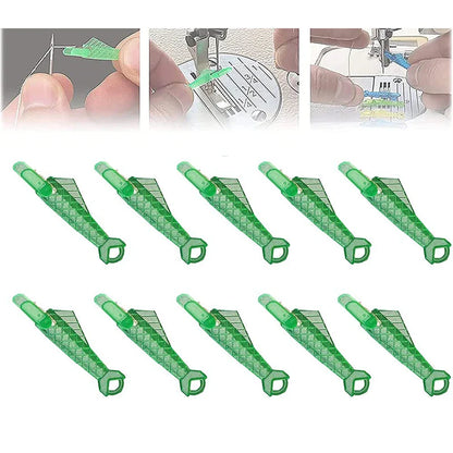 Auto Needle Threader - Fish Type Sewing Tool, Green Punch Needle Device, 3/5/10 Pcs Hand Machine Sewing Accessories