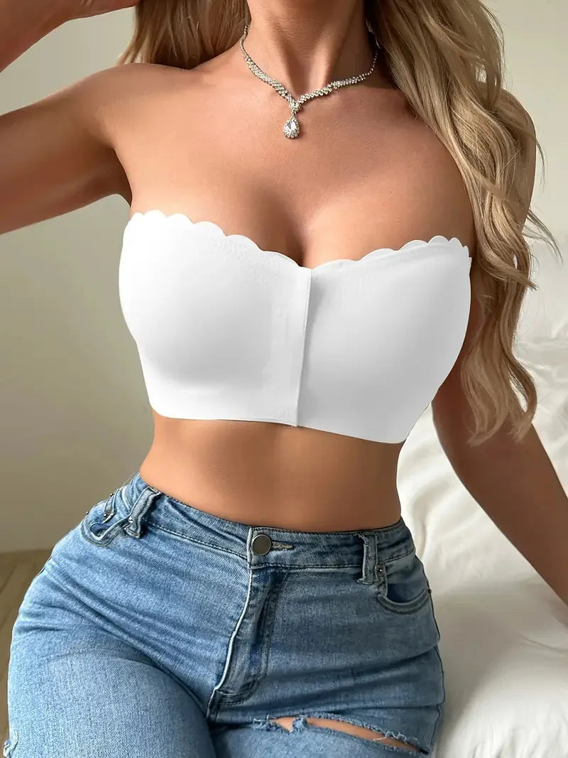 Front Button No-Wire Bra — Smooth, Breathable, Comfortable Underwear, Solid Color, Invisible & Seamless Design