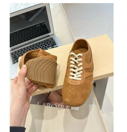 Women’s 2024 Genuine Leather Sneakers – Casual Spring Flat Training Shoes for Ladies