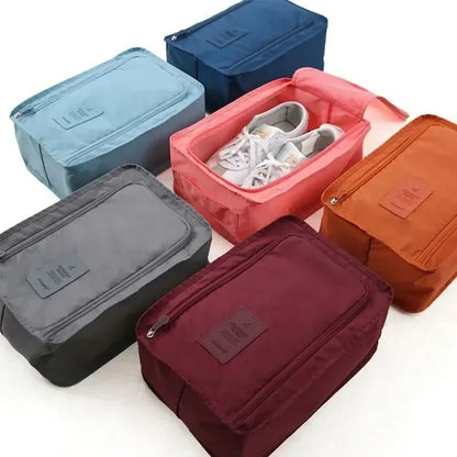 Breathable Sneaker Travel Bag - Waterproof Foldable Shoe Organizer with Separate Pocket for Home and Travel Storage