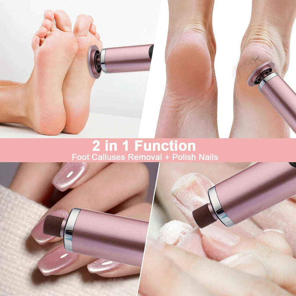 Rechargeable Wireless Electric Foot Callus Remover — Pedicure Tool for Dead Skin & Cuticle Removal (Replacement Sanding Heads)