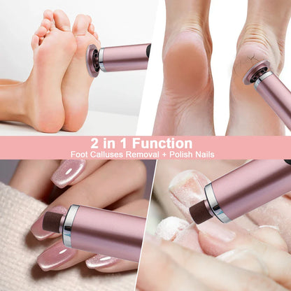 Rechargeable Wireless Electric Foot Callus Remover — Pedicure Tool for Dead Skin & Cuticle Removal (Replacement Sanding Heads)