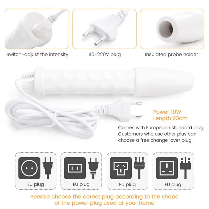 4 in 1 Electrode Glass Tube Machine - High Frequency Skin Spot Acne Wand for Facial Spa & Skin Care Electrotherapy