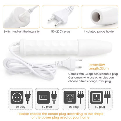 4 in 1 Electrode Glass Tube Machine - High Frequency Skin Spot Acne Wand for Facial Spa & Skin Care Electrotherapy