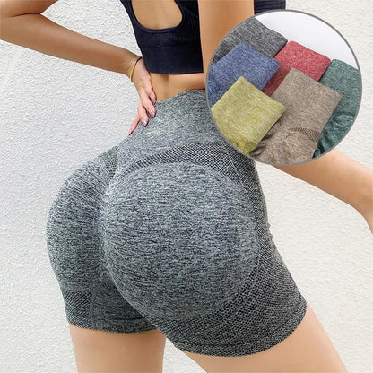 Women’s Sexy Booty Push-Up Sport Yoga Shorts — Seamless Spandex High Waist Running & Cycling Fitness Leggings