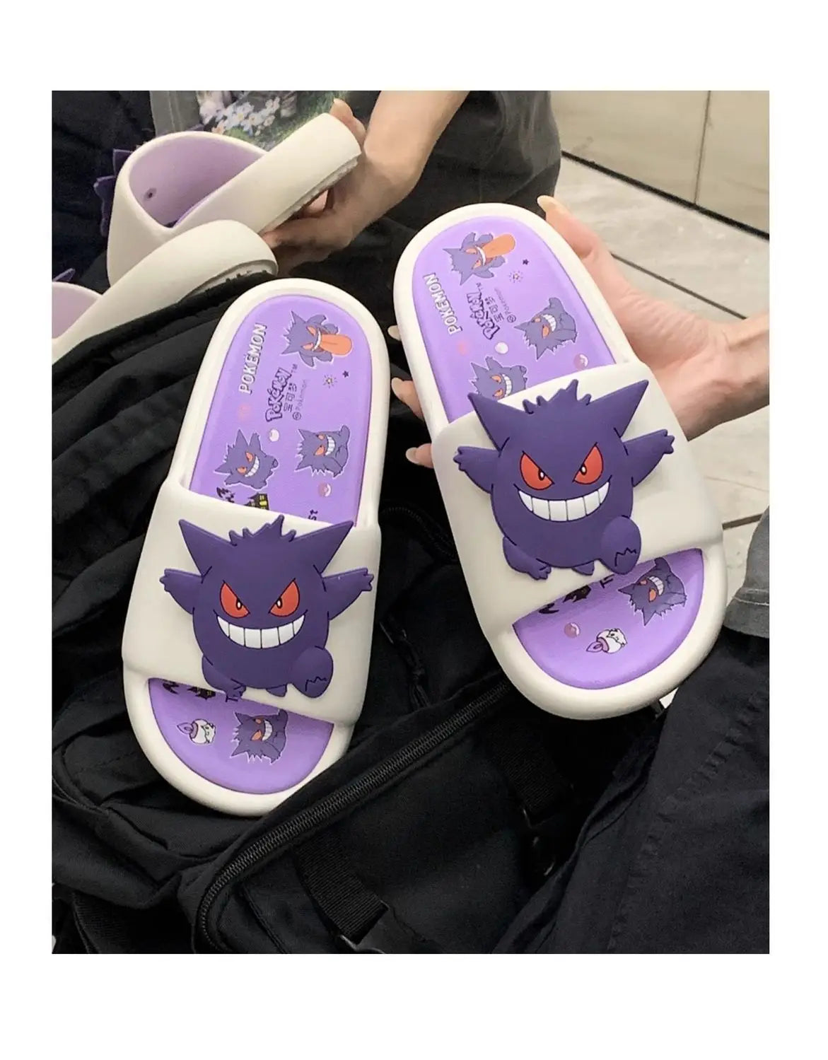 Pokemon Gengar Anime Slippers — Trendy Anti-Slip EVA Slippers for Men & Women, Cool Couple Gift