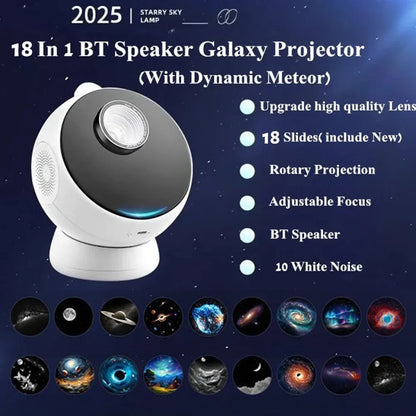 18-in-1 Galaxy Projector Lamp – 3D Planetarium Starry Night Light with Bluetooth 5.0 Speaker for Kids & Adults Gifts