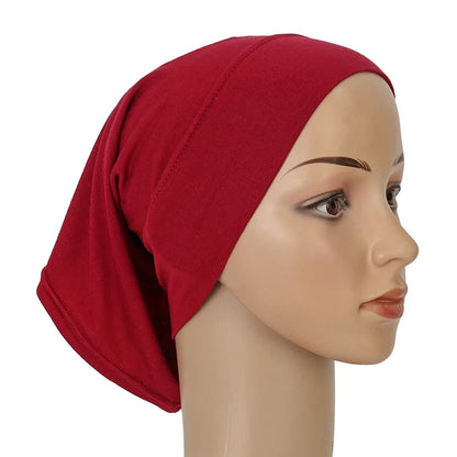 Cotton Modal Inner Hijab Undercap – Soft Stretch Muslim Turban, Islamic Underscarf Bonnet & Tube Cap for Women