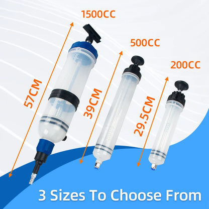 1.5L Oil & Fluid Extractor Pump – Automotive Oil Change Syringe Bottle, Fuel Transfer Hand Too