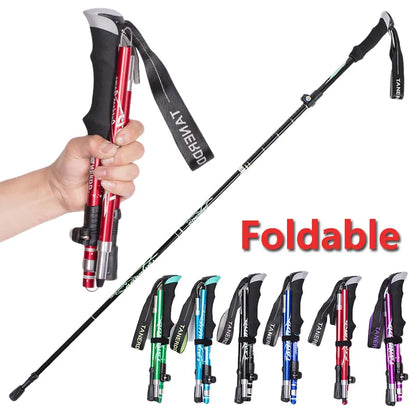 5-Section Telescopic Trekking Stick | Folding Poles for Outdoor Camping, Ultralight Portable Walking & Hiking